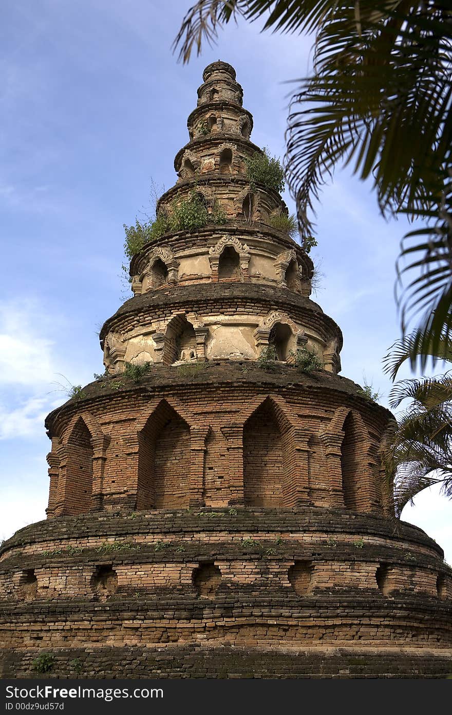 Ruins inside of the Mengrai temple in Chiang Mai / Thailand. Ruins inside of the Mengrai temple in Chiang Mai / Thailand