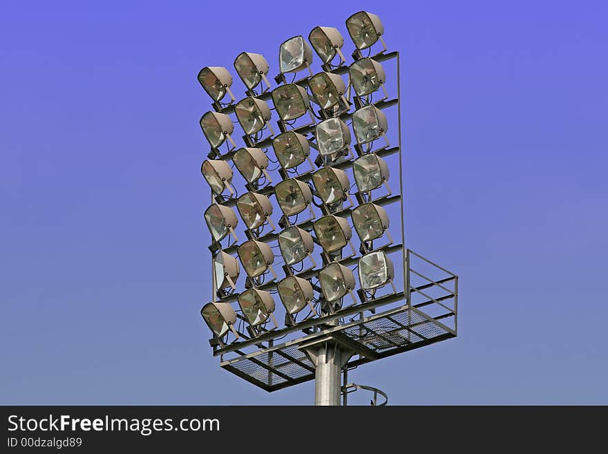 Light tower at a football stadium. Light tower at a football stadium