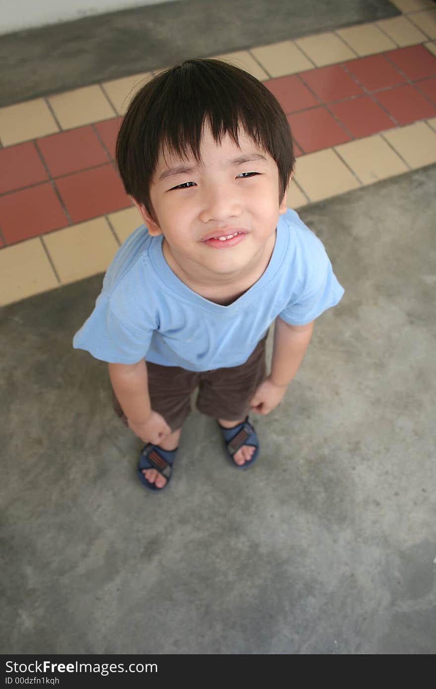 Boy looking up