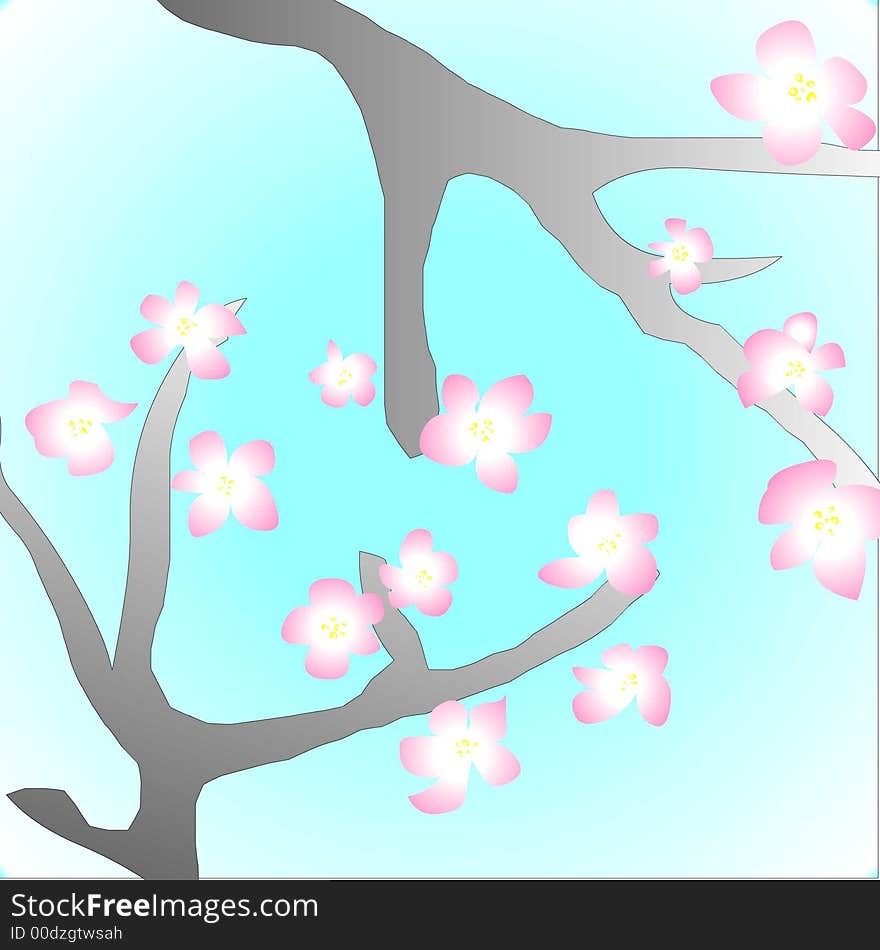 blue background flowers