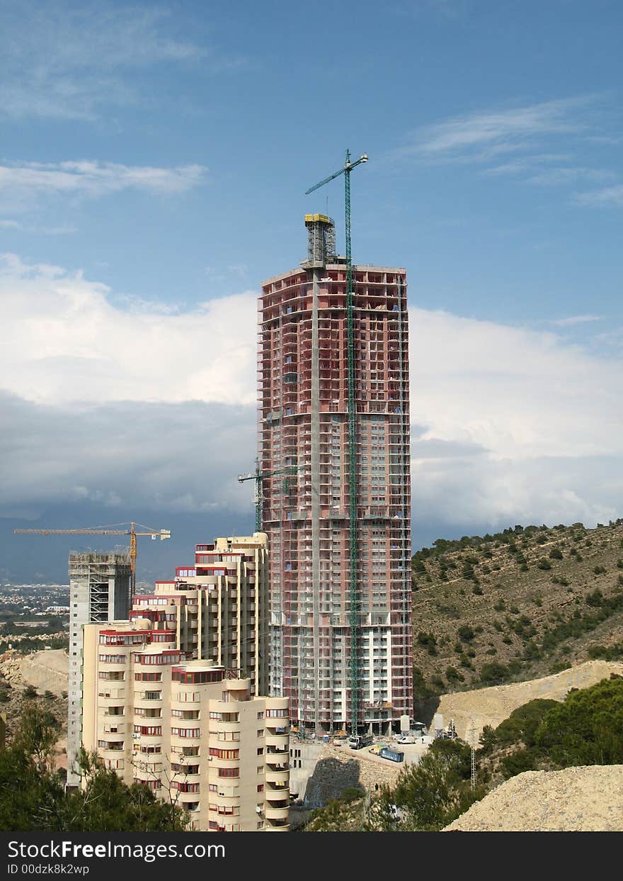 Skyscraper under construction in benisorm spain