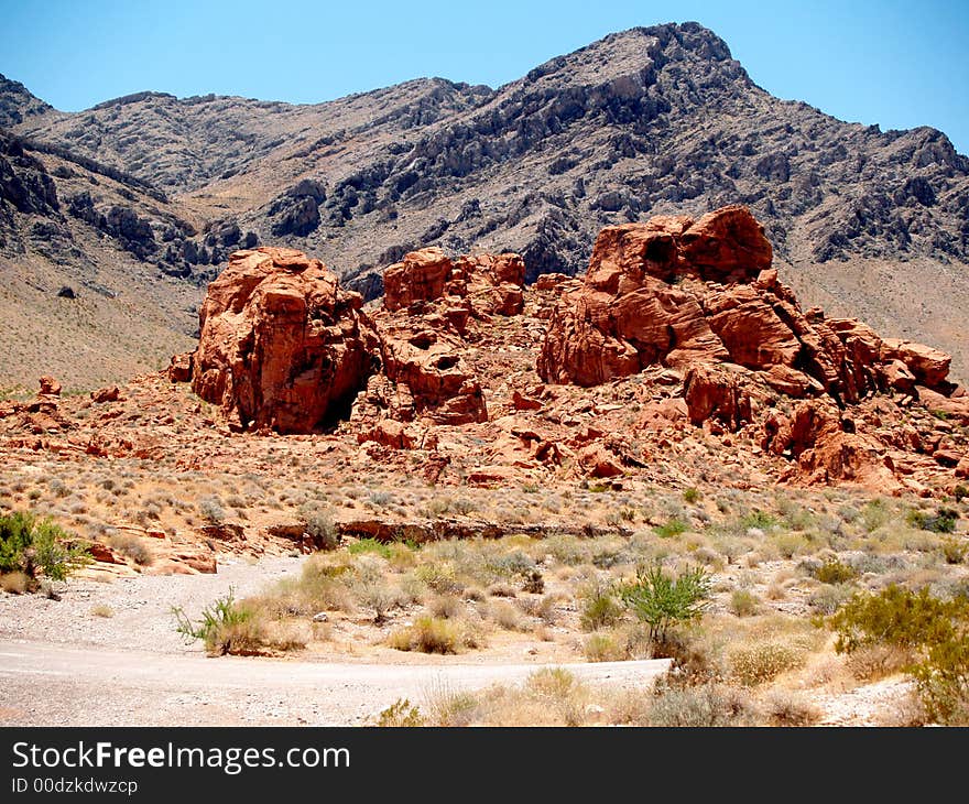 Red rock formations in the Valley of Fire