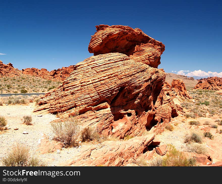 Red rock formations in the Valley of Fire