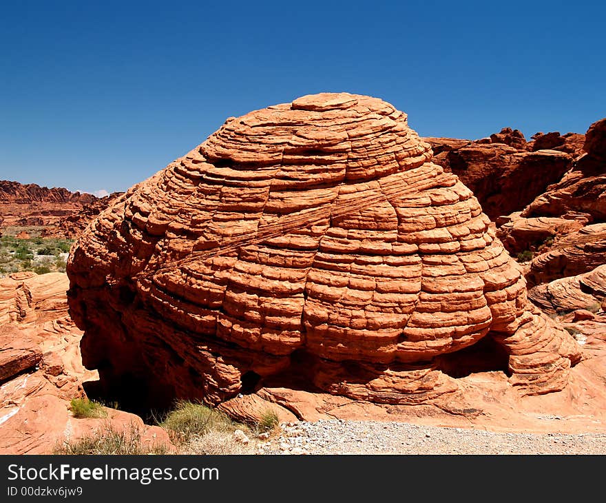 Red rock formations in the Valley of Fire