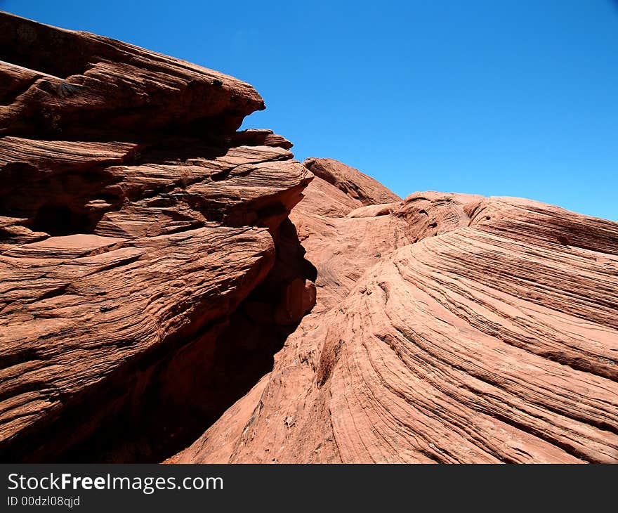 Red rock formations in the Valley of Fire