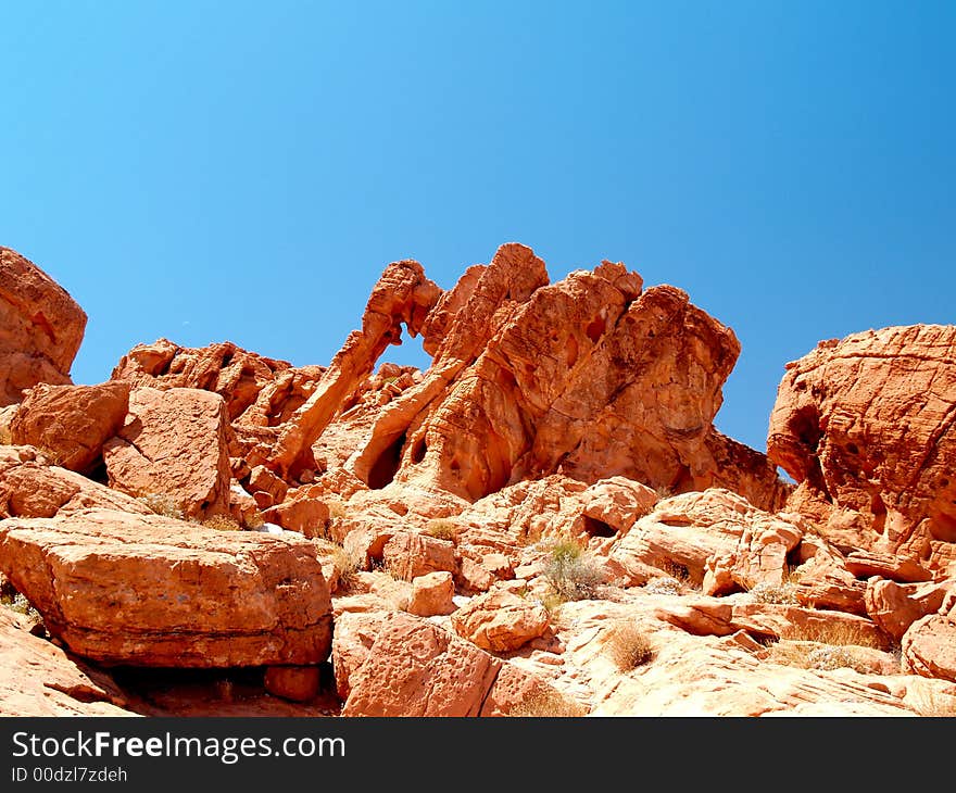 Red rock formations in the Valley of Fire