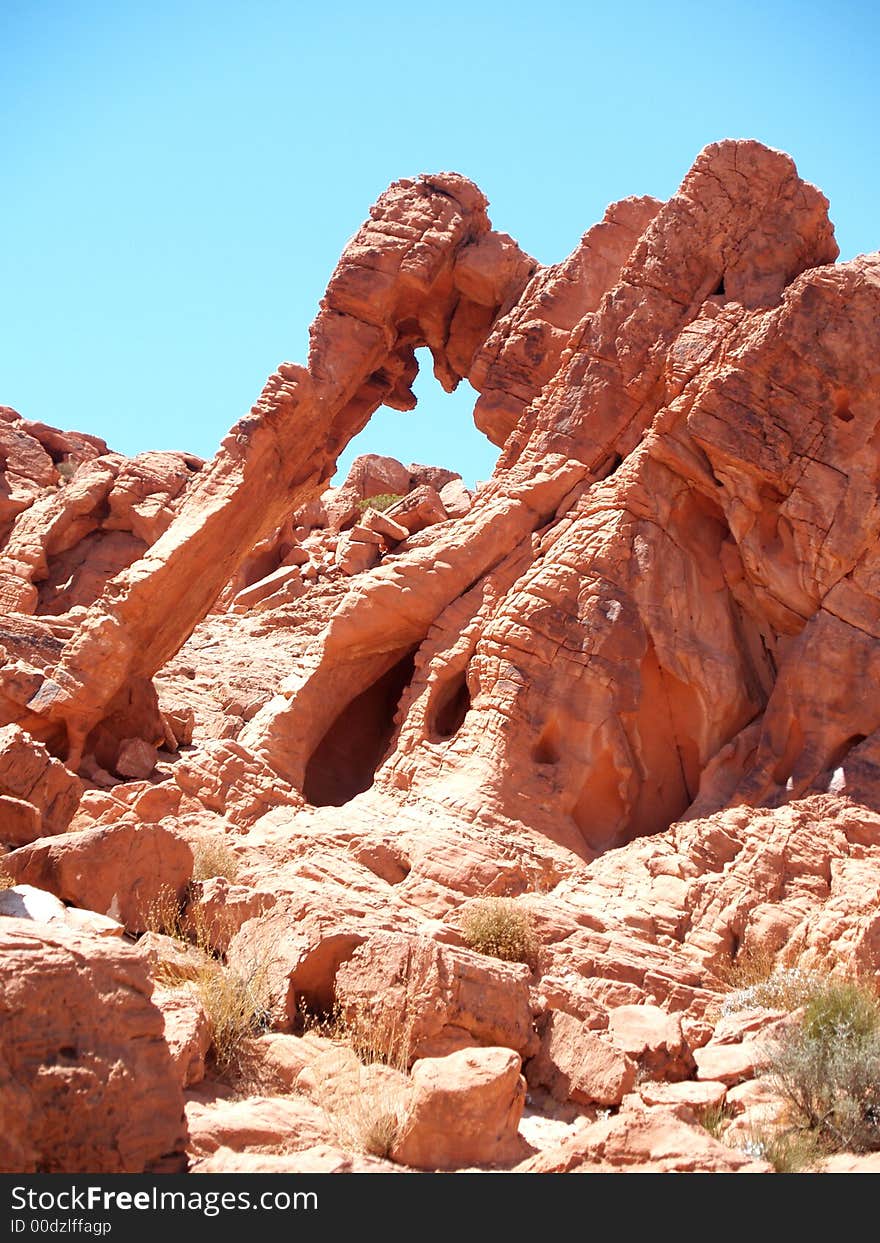 Red rock formations in the Valley of Fire