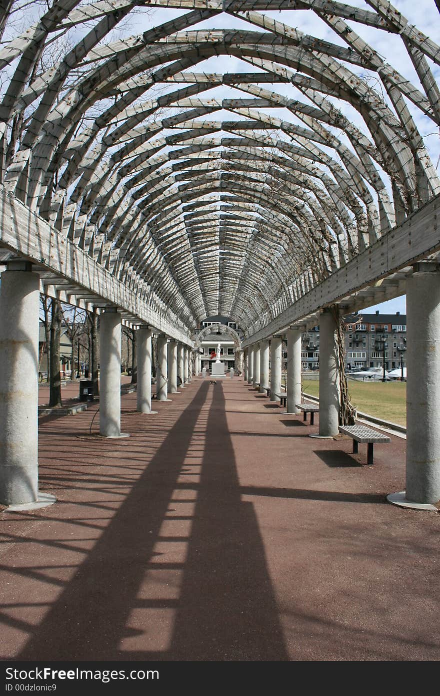 Trellis at Christopher Columbus Park in Boston's North End.