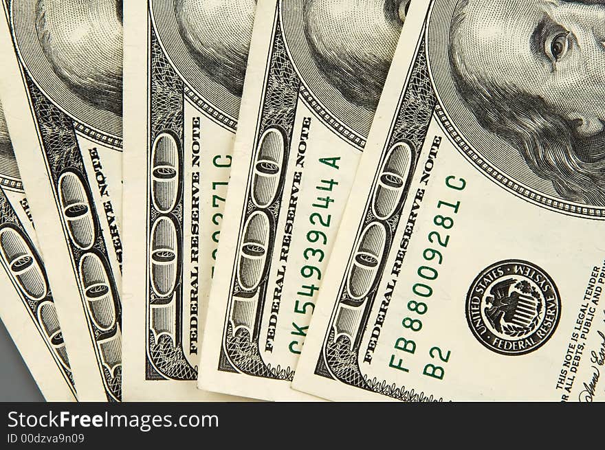 Real one hundred dollars banknote background texture