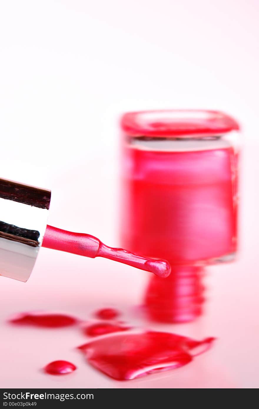 Red Nail Polish on table