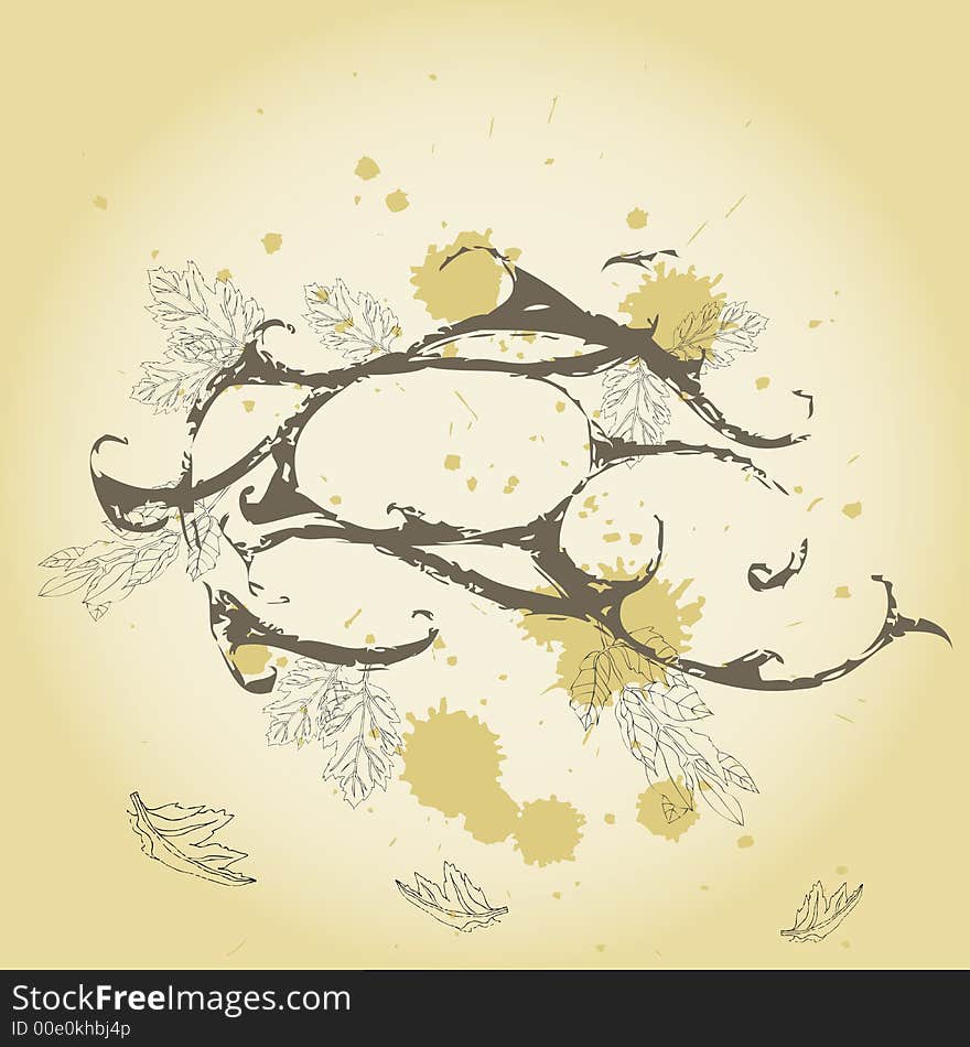 Autumn leafs with abstract background. Autumn leafs with abstract background