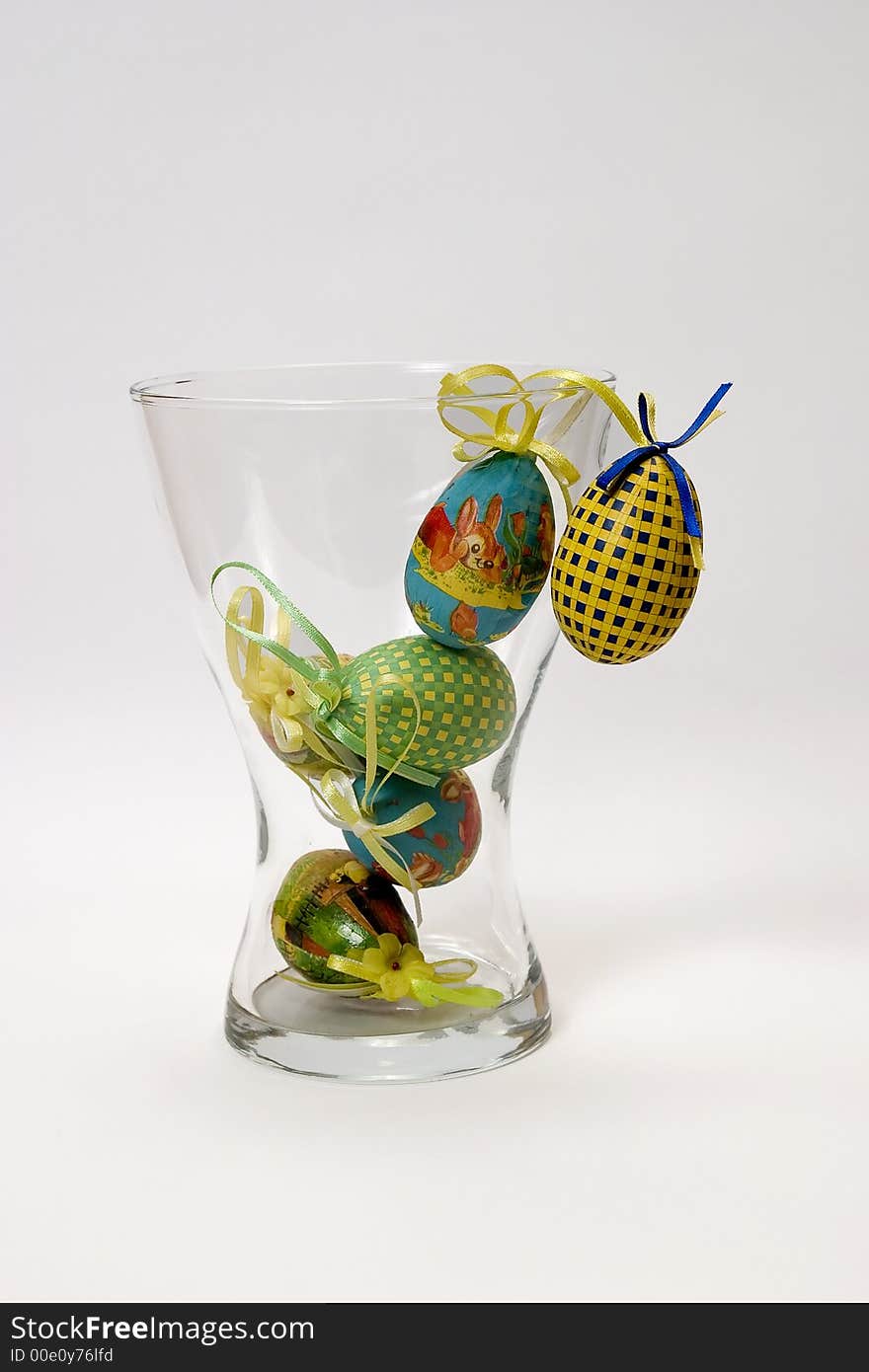 Easter eggs in a glass