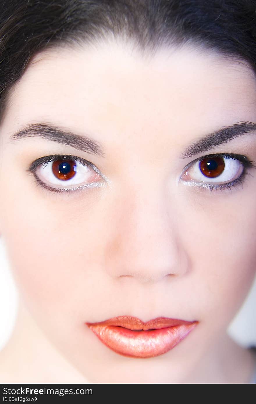 A woman model portrait in the studio. A woman model portrait in the studio