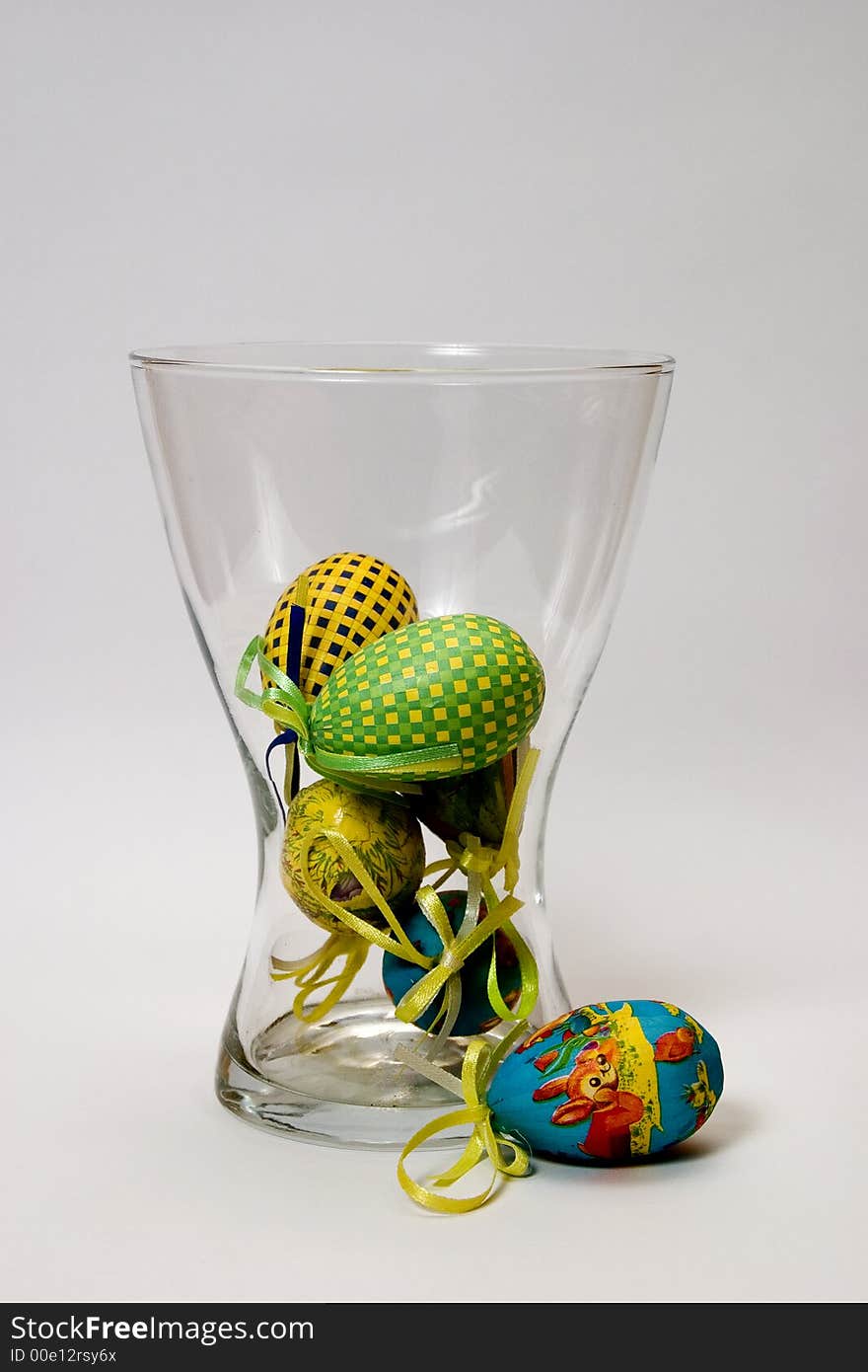 Easter eggs in a glass