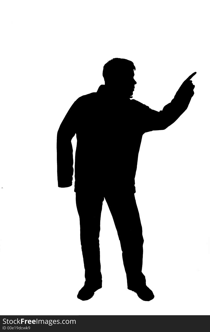 Silhouette of a casual man