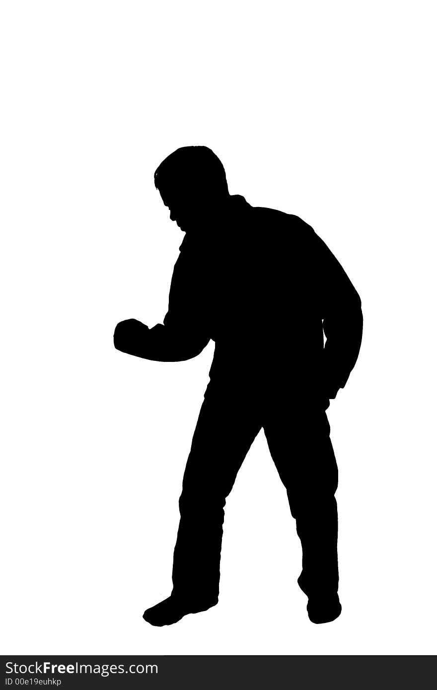 Silhouette Of A Casual Man