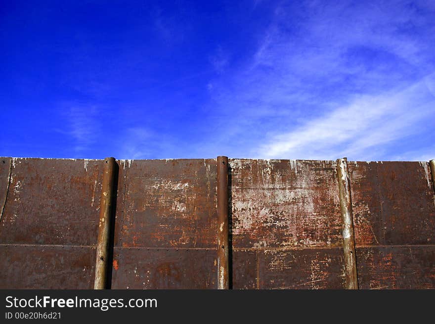 Detailed closeup of colorful rusty sheet of old metal. Detailed closeup of colorful rusty sheet of old metal