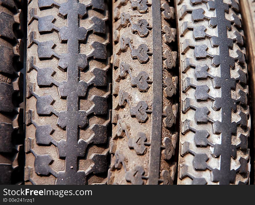 Bike tyre in Sichuan,west of China. Bike tyre in Sichuan,west of China