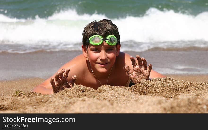 The boy on a beach