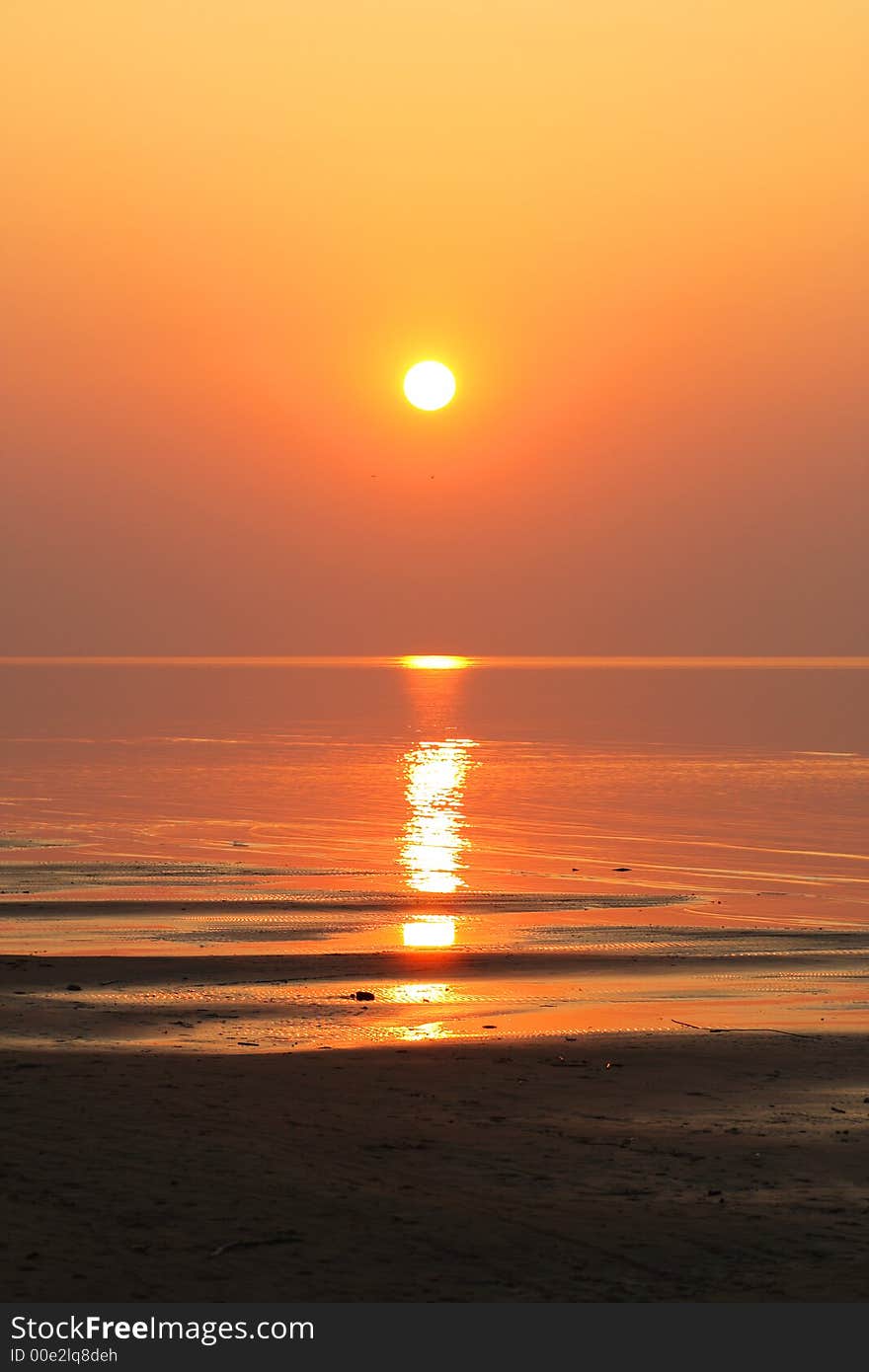 The spring sunset on a Baltic sea. The spring sunset on a Baltic sea