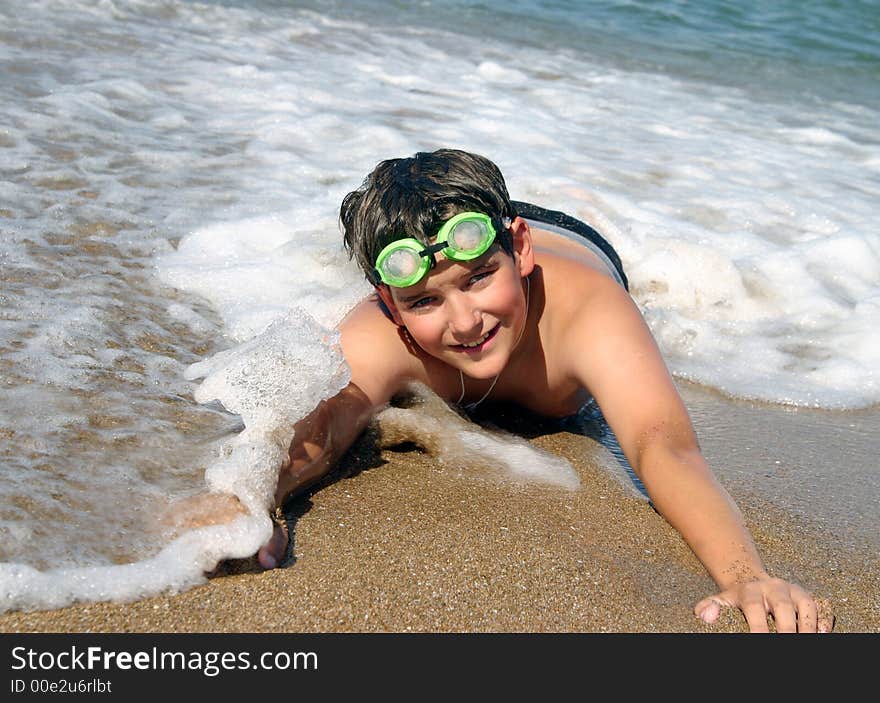 The boy on a beach