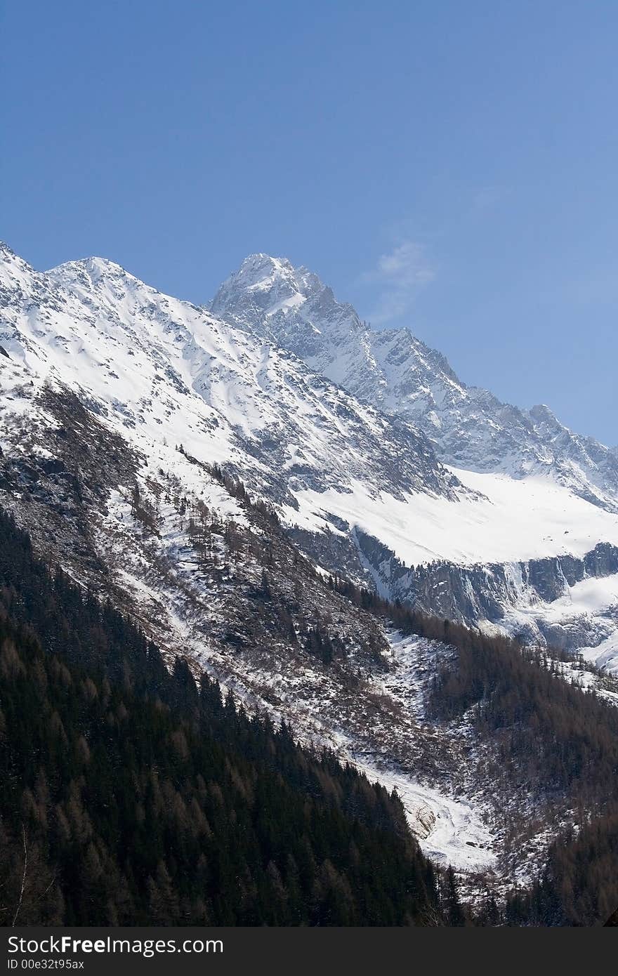 Breathtaking Snowy mountains landscape with glacier. Breathtaking Snowy mountains landscape with glacier