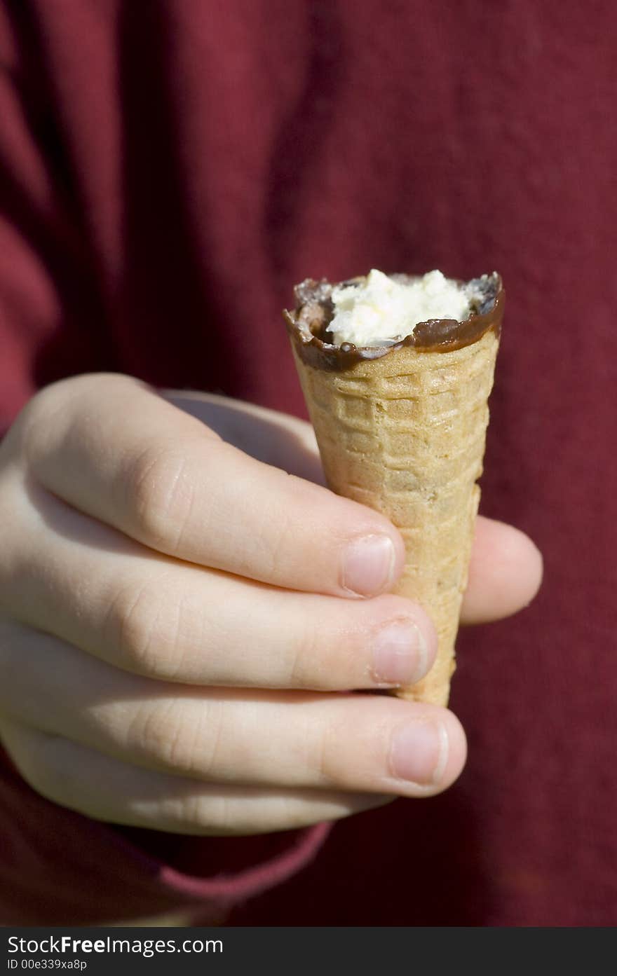 Young kid eating ice cream