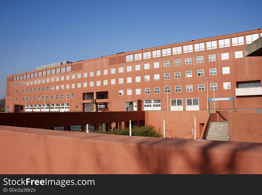 Red Modern University Building