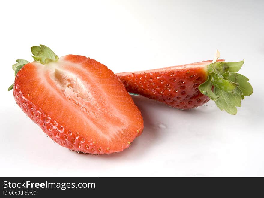 Strawberry close-up on neutral background