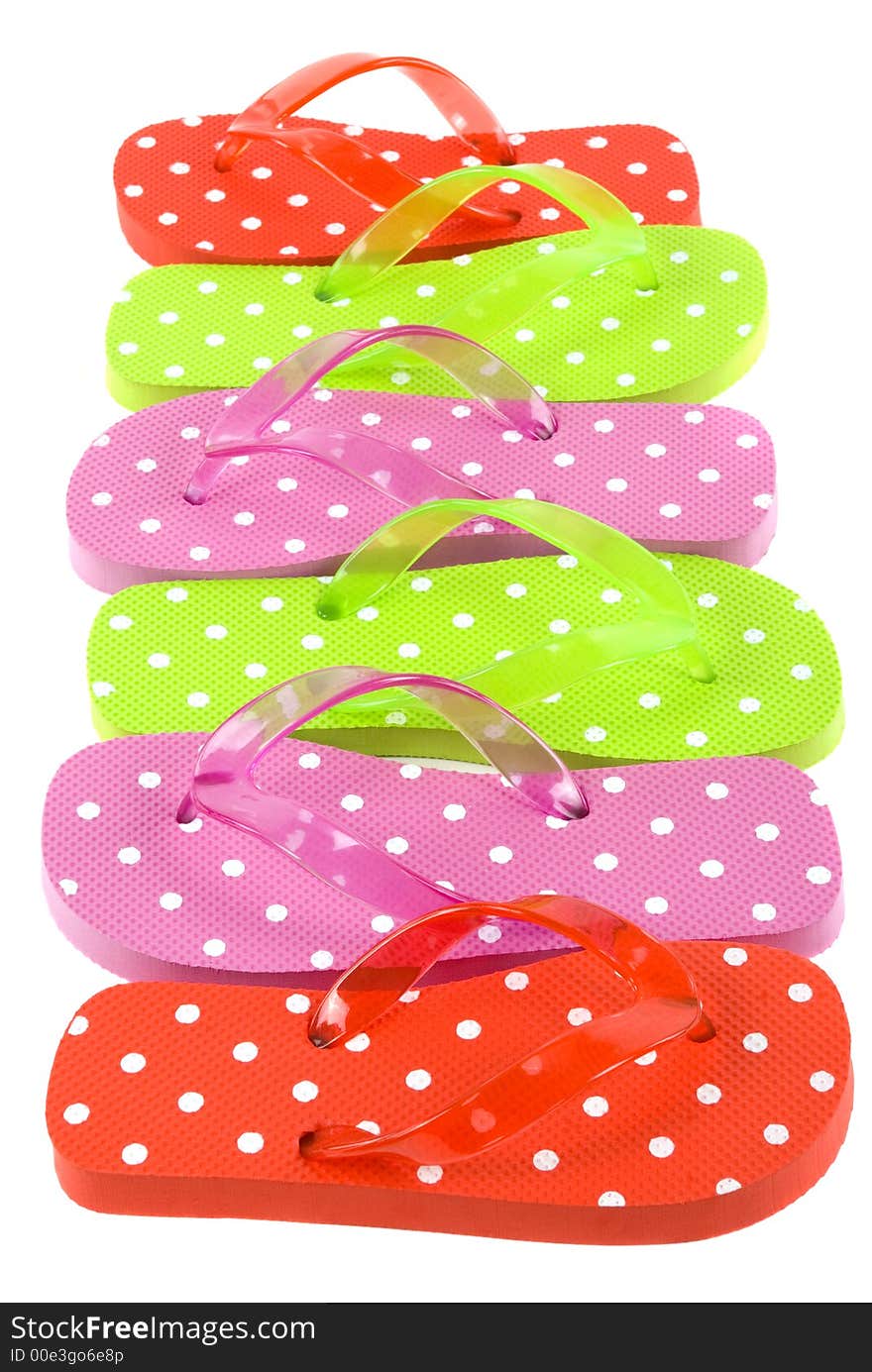 Colorful summer beachwear (flip flops). Colorful summer beachwear (flip flops)