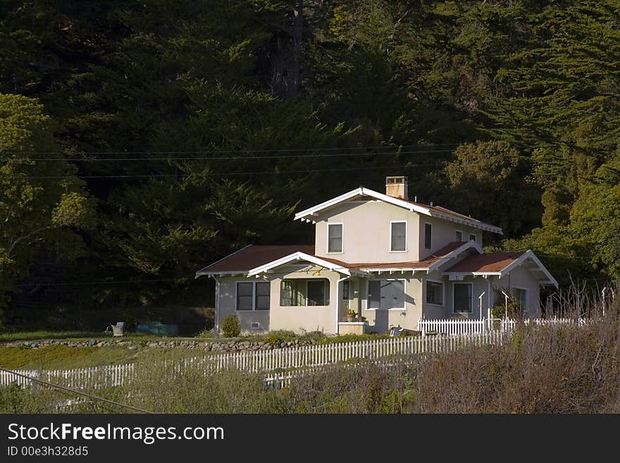 Shot of a house facing the beach. Shot of a house facing the beach.