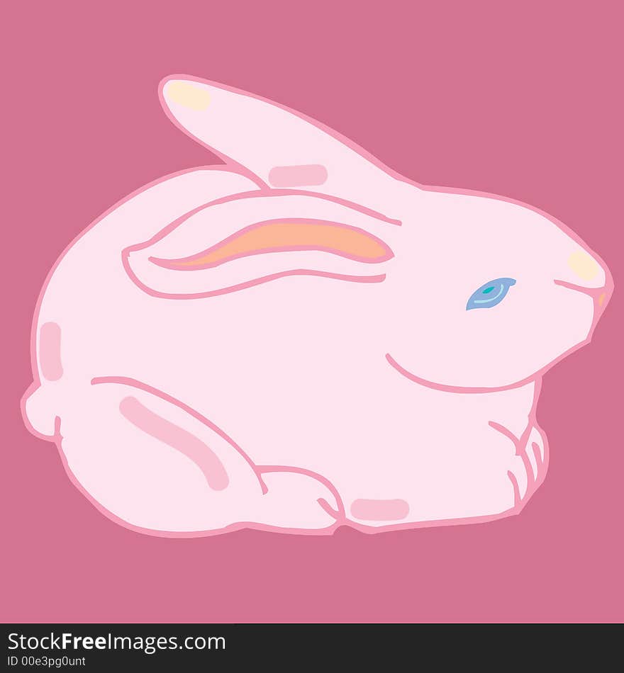 Illustration of a rabbit musician generated on the computer. Illustration of a rabbit musician generated on the computer