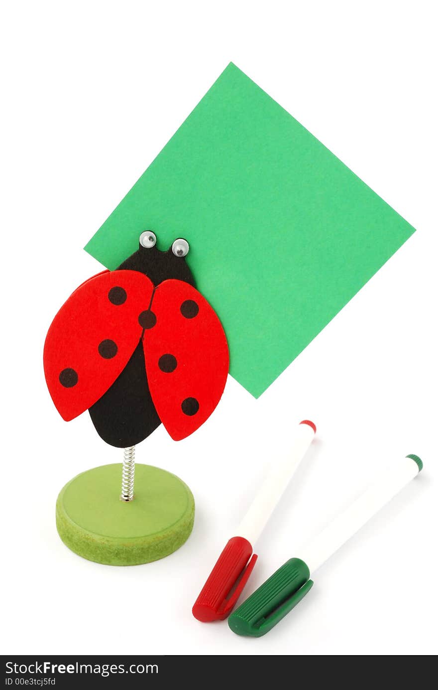 Ladybird Memo-holder with pens