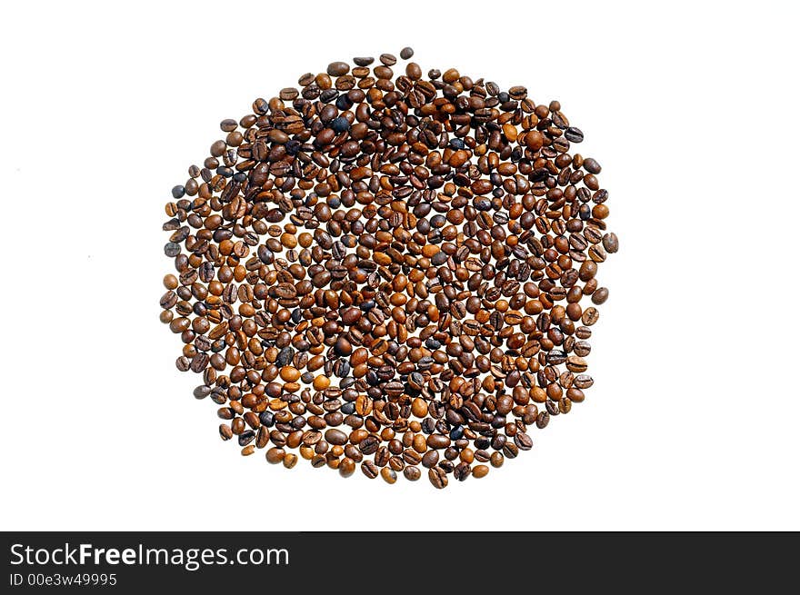 Coffee bean on white background