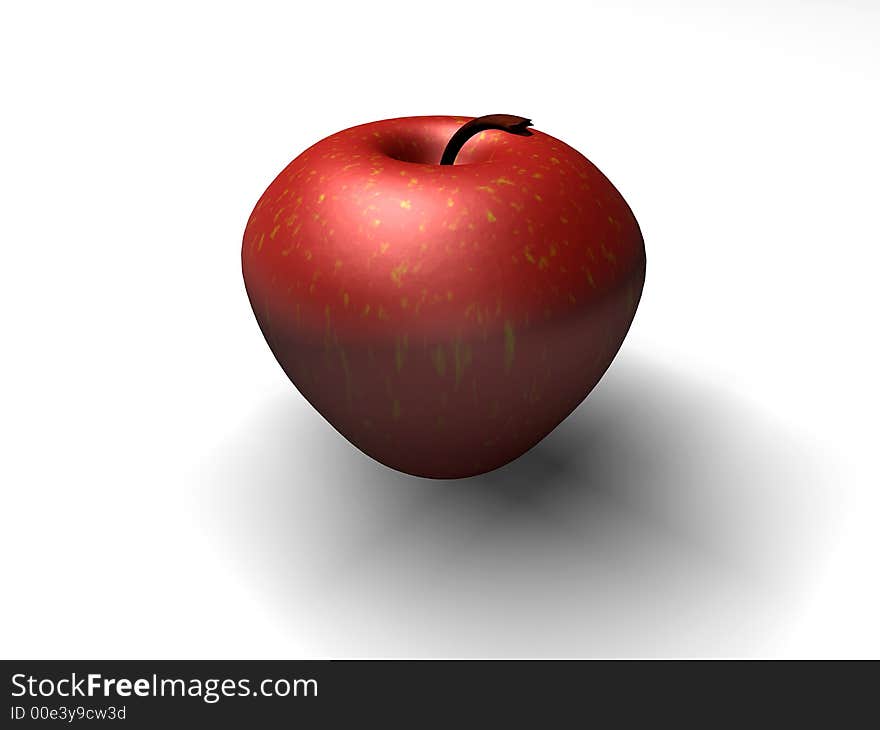 3d Red Apple