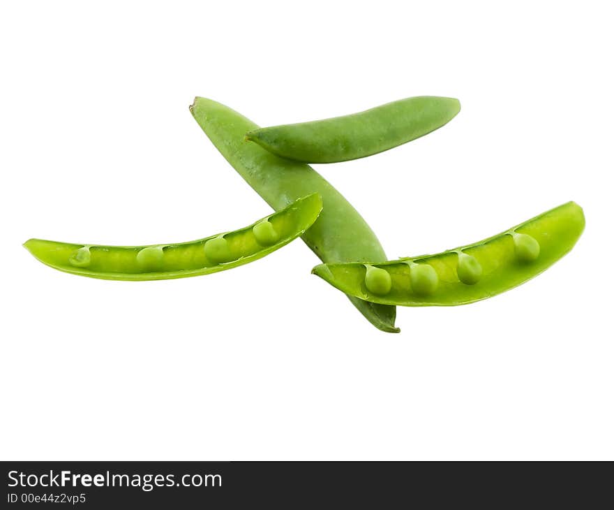 Photo of pea's in the pod isolated on white. Photo of pea's in the pod isolated on white