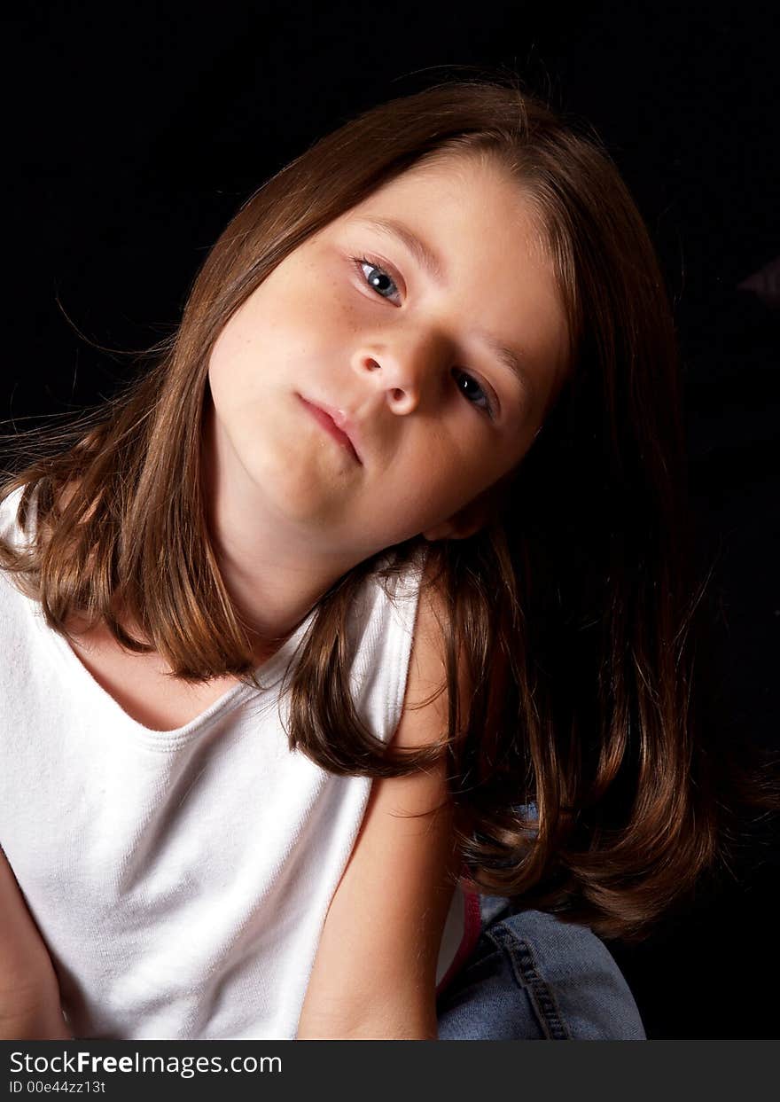 Cute little girl with brown hair