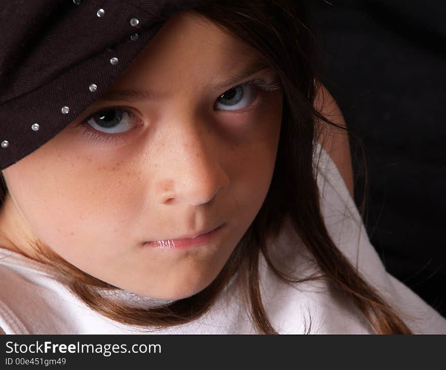 Cute little girl with brown hair