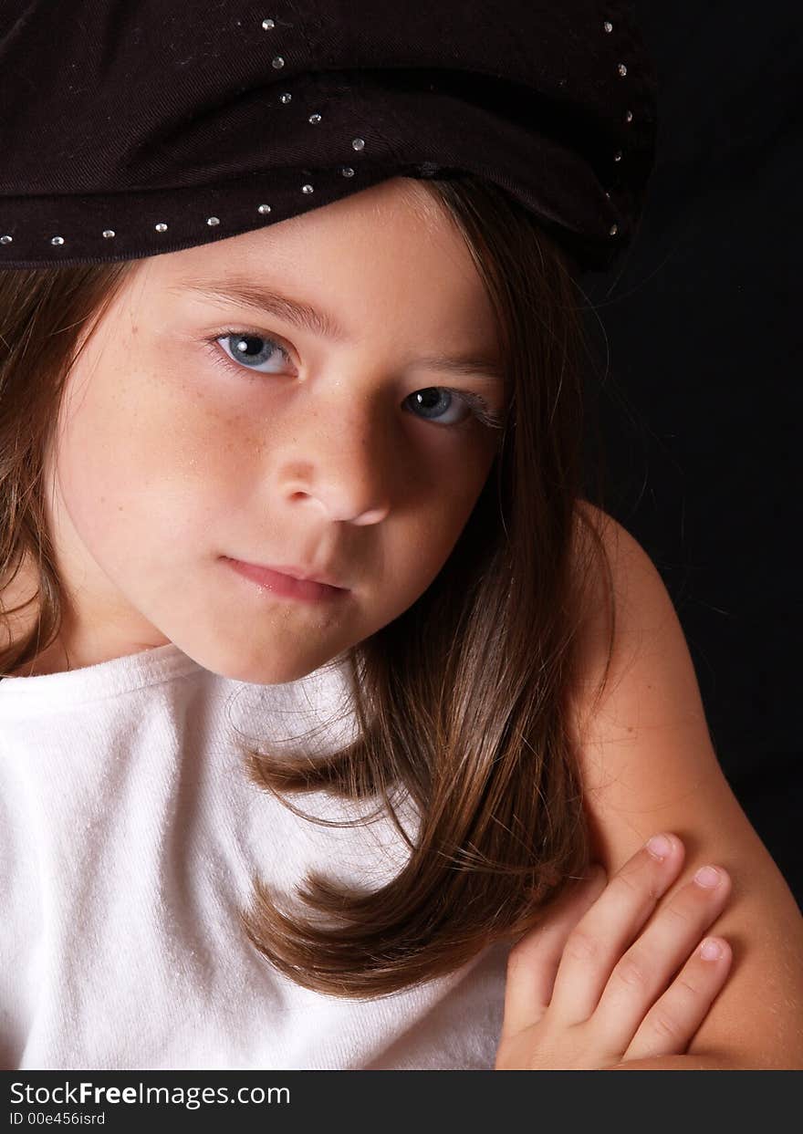 Cute little girl with brown hair