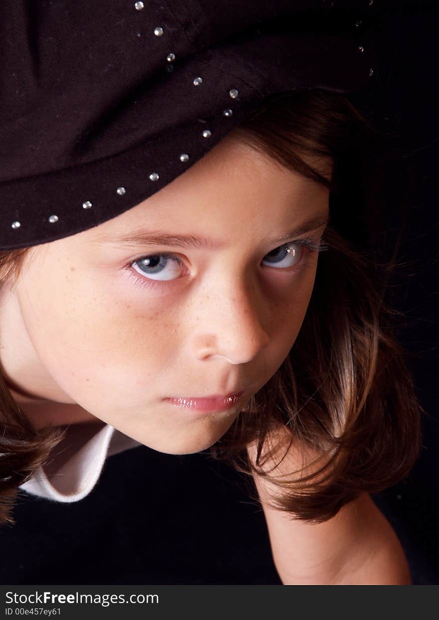 Cute little girl with brown hair