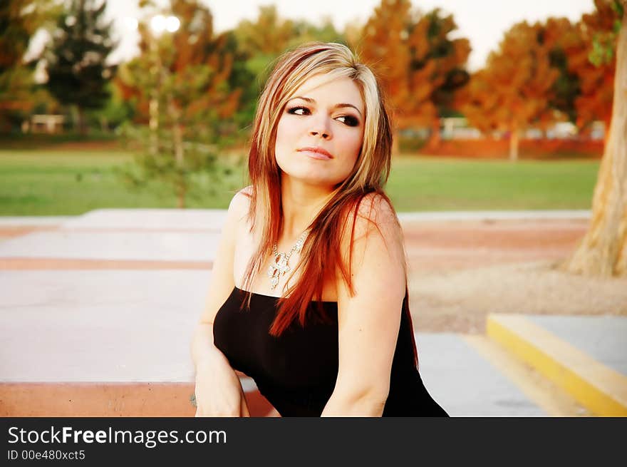 Sexy girl at a park