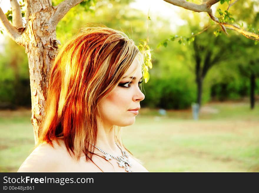 Sexy girl at a park