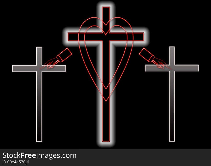 3 crosses, to the center of the father. 3 crosses, to the center of the father...