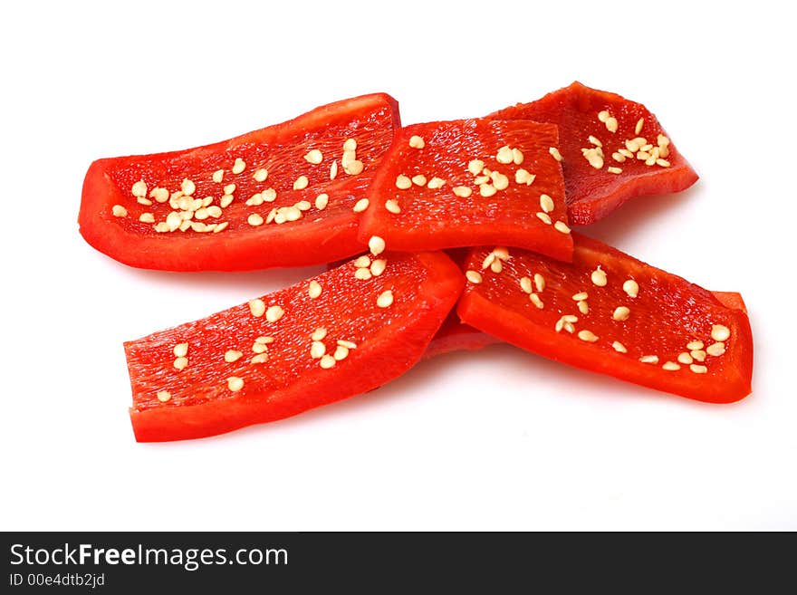 Sliced red Bell Pepper