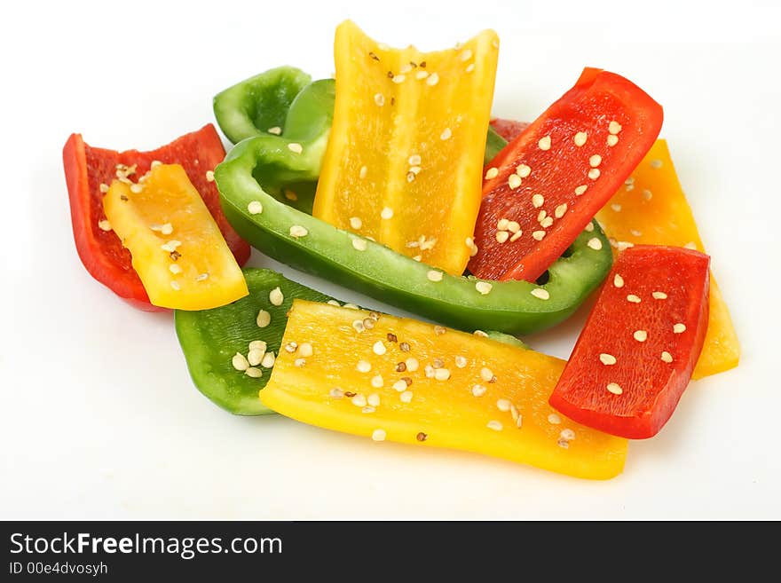 Yellow Red and Green Bell Peppers