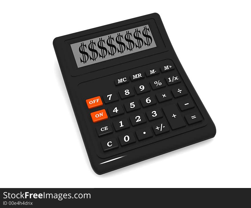 Very beautiful three-dimensional graphic object. Calculator. 3d