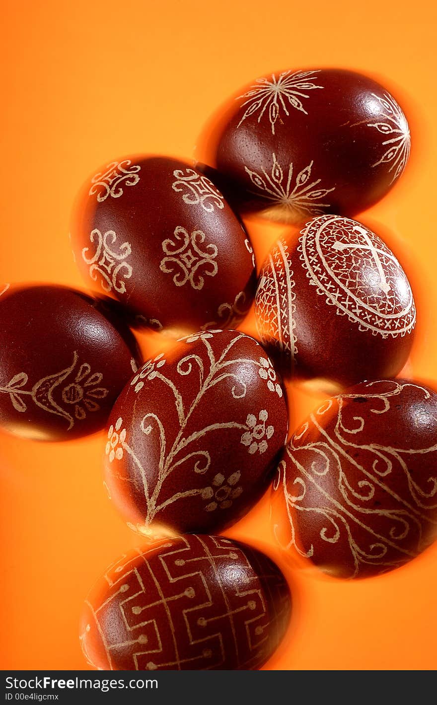 Studio shot of Decorated easter eggs