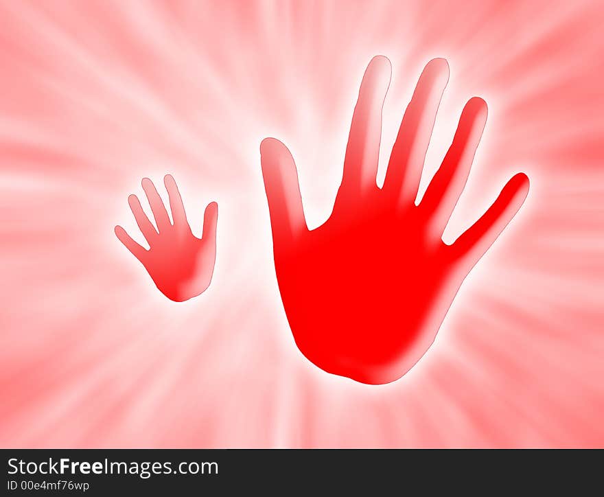 Two red hands saying ALT against a red background with white rays of light