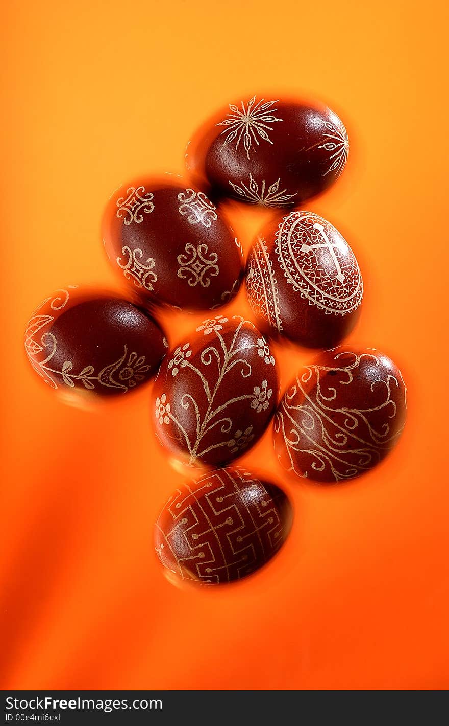 Studio shot of Decorated easter eggs