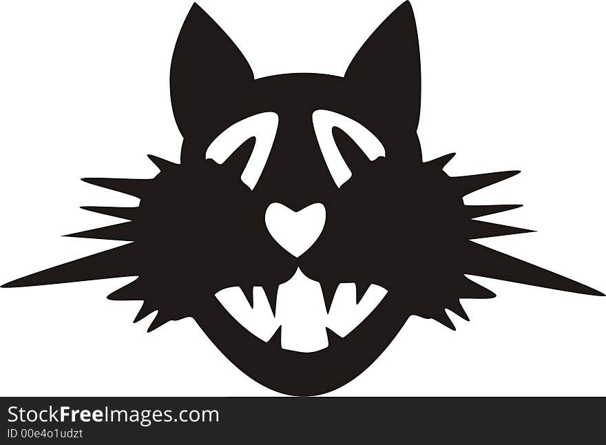 Silhouette of a black cat (vector)